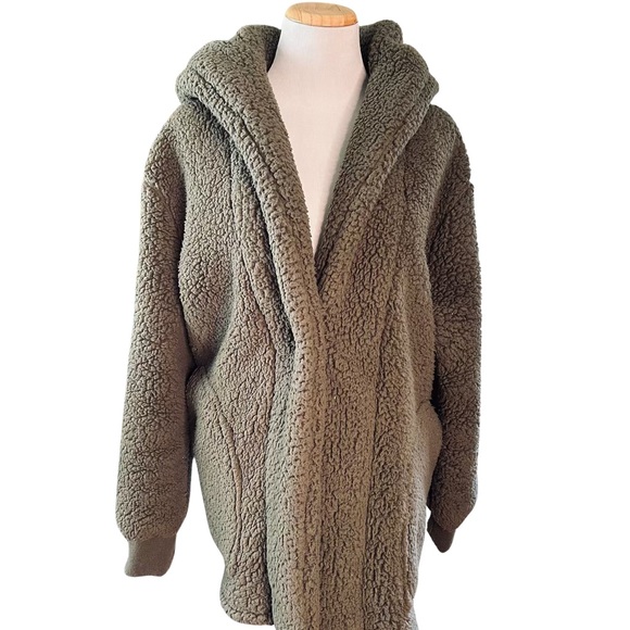 Cuddl Duds Jackets & Blazers - Cuddl Duds Green Sherpa size m